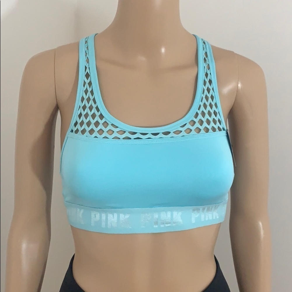 LAST TWO!! - New Victoria’s Secret Pink Racerback Sports Bra Mesh Teal XS